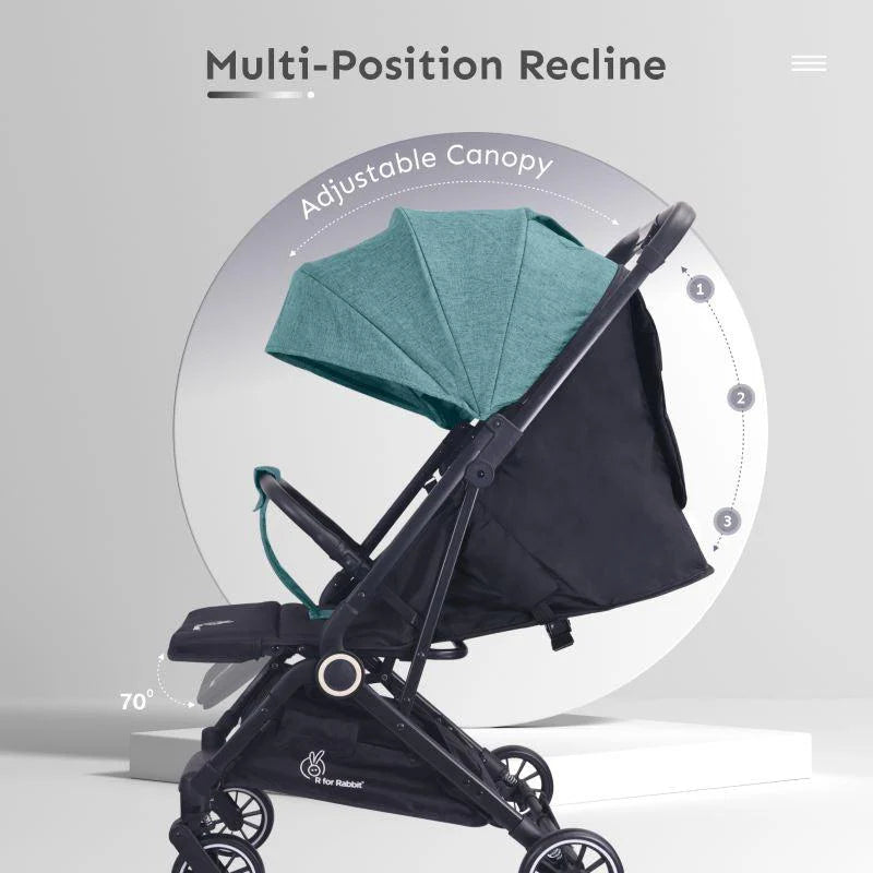 R For Rabbit Baby Stroller - Pocket Air - Green & Balck